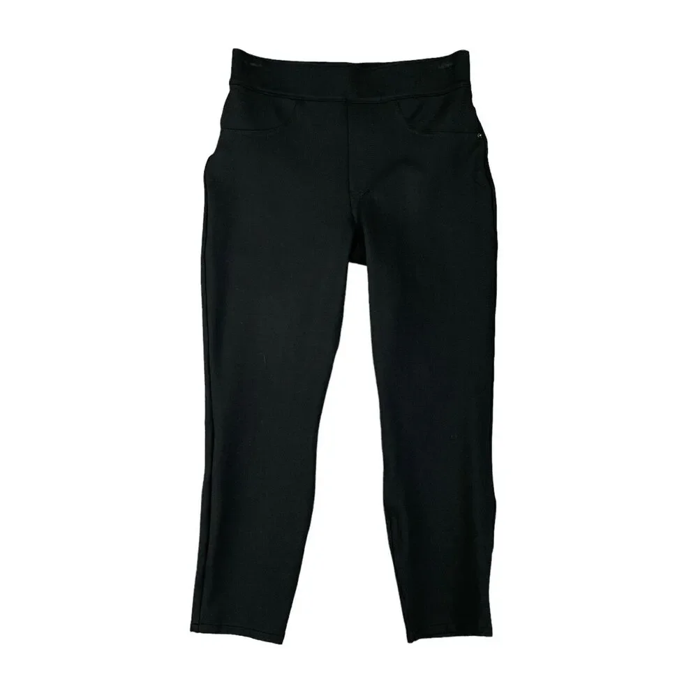 Spanx Pant Womens SP Small Petite The Perfect Black Ankle Ponte Knit Pull On